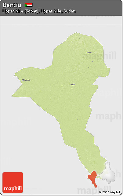 Physical 3D Map of Bentiu, single color outside