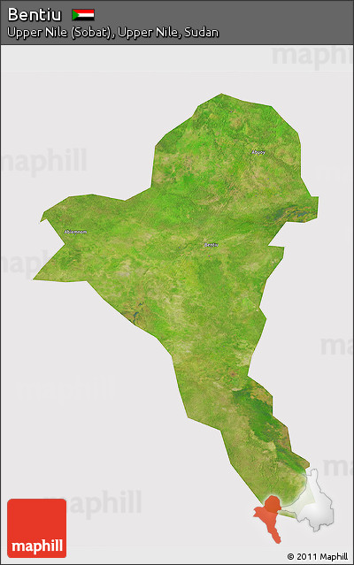 Satellite 3D Map of Bentiu, cropped outside