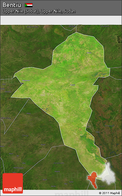 Satellite 3D Map of Bentiu, darken