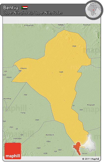 Savanna Style 3D Map of Bentiu