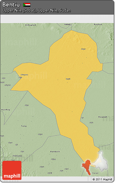 Savanna Style 3D Map of Bentiu