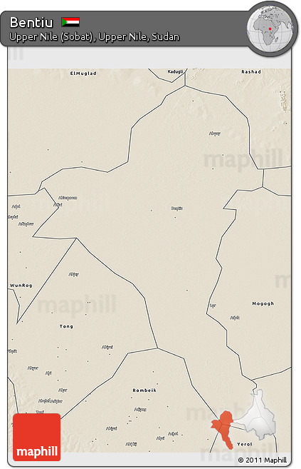Shaded Relief 3D Map of Bentiu