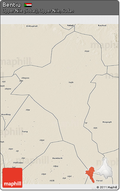 Shaded Relief 3D Map of Bentiu