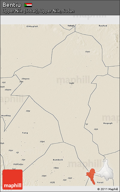 Shaded Relief 3D Map of Bentiu