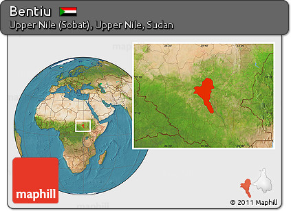 Satellite Location Map of Bentiu