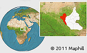 Satellite Location Map of Bentiu, highlighted grandparent region