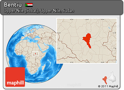 Shaded Relief Location Map of Bentiu