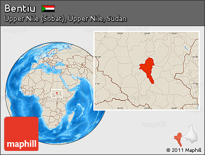 Shaded Relief Location Map of Bentiu