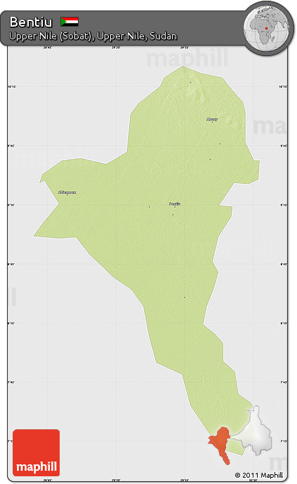 Physical Map of Bentiu, single color outside