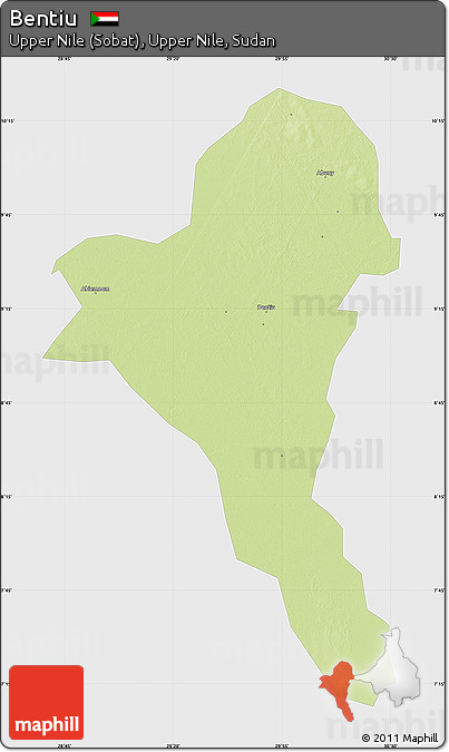 Physical Map of Bentiu, single color outside