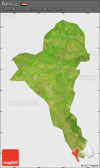 Satellite Map of Bentiu, single color outside