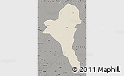 Shaded Relief Map of Bentiu, darken, semi-desaturated