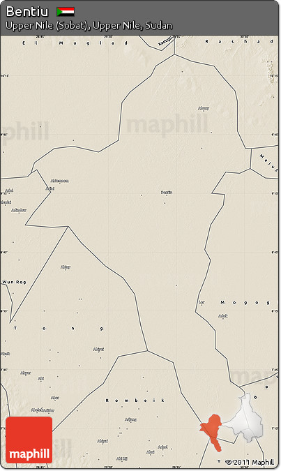 Shaded Relief Map of Bentiu