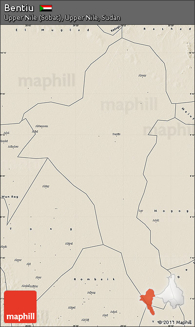Shaded Relief Map of Bentiu