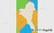 Shaded Relief Map of Bentiu, political outside