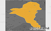 Political Panoramic Map of Bentiu, darken, desaturated