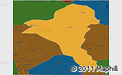 Political Panoramic Map of Bentiu, darken