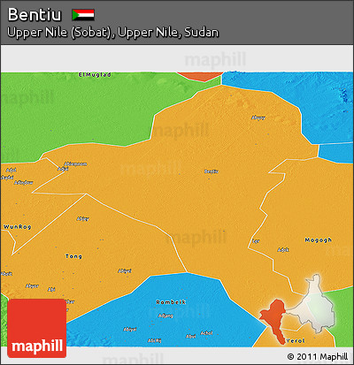 Political Panoramic Map of Bentiu