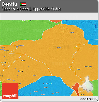 Political Panoramic Map of Bentiu