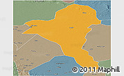 Political Panoramic Map of Bentiu, semi-desaturated