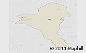 Shaded Relief Panoramic Map of Bentiu, lighten, desaturated
