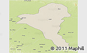 Shaded Relief Panoramic Map of Bentiu, physical outside