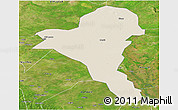 Shaded Relief Panoramic Map of Bentiu, satellite outside