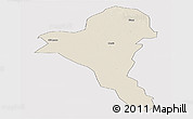 Shaded Relief Panoramic Map of Bentiu, single color outside
