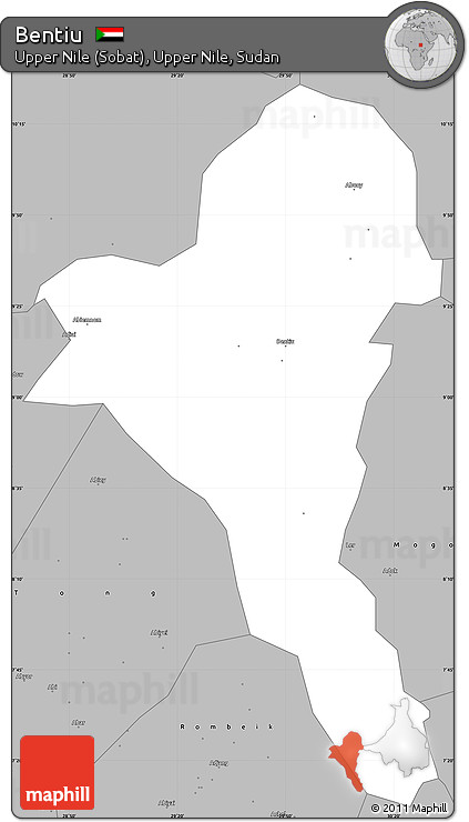 Gray Simple Map of Bentiu
