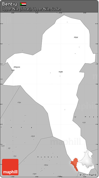 Gray Simple Map of Bentiu