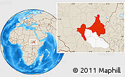 Shaded Relief Location Map of Upper Nile (Sobat), highlighted parent region