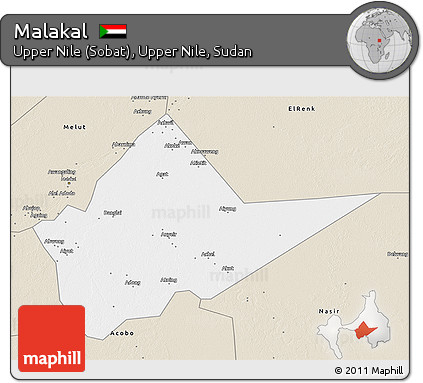 Classic Style 3D Map of Malakal