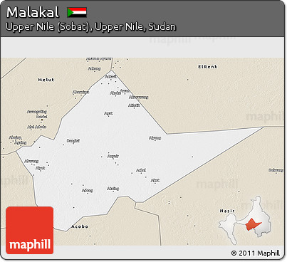 Classic Style 3D Map of Malakal