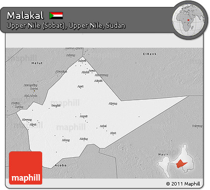 Gray 3D Map of Malakal