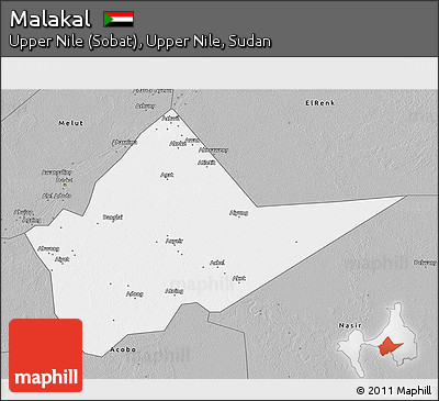 Gray 3D Map of Malakal