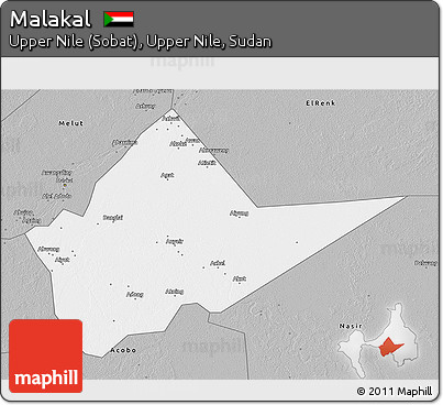 Gray 3D Map of Malakal