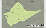 Physical 3D Map of Malakal, darken, semi-desaturated