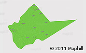 Political 3D Map of Malakal, cropped outside