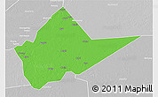 Political 3D Map of Malakal, lighten, desaturated