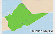 Political 3D Map of Malakal, lighten