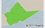 Political 3D Map of Malakal, lighten, semi-desaturated