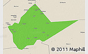 Political 3D Map of Malakal, shaded relief outside
