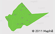 Political 3D Map of Malakal, single color outside