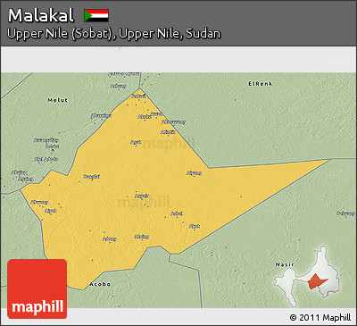 Savanna Style 3D Map of Malakal