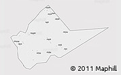 Silver Style 3D Map of Malakal, single color outside