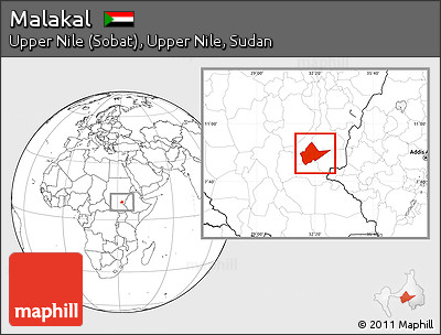 Blank Location Map of Malakal