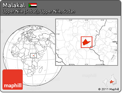 Blank Location Map of Malakal