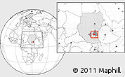 Blank Location Map of Malakal, highlighted country, highlighted parent region, within the entire country