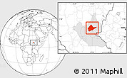Blank Location Map of Malakal, highlighted grandparent region