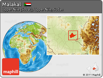 Physical Location Map of Malakal